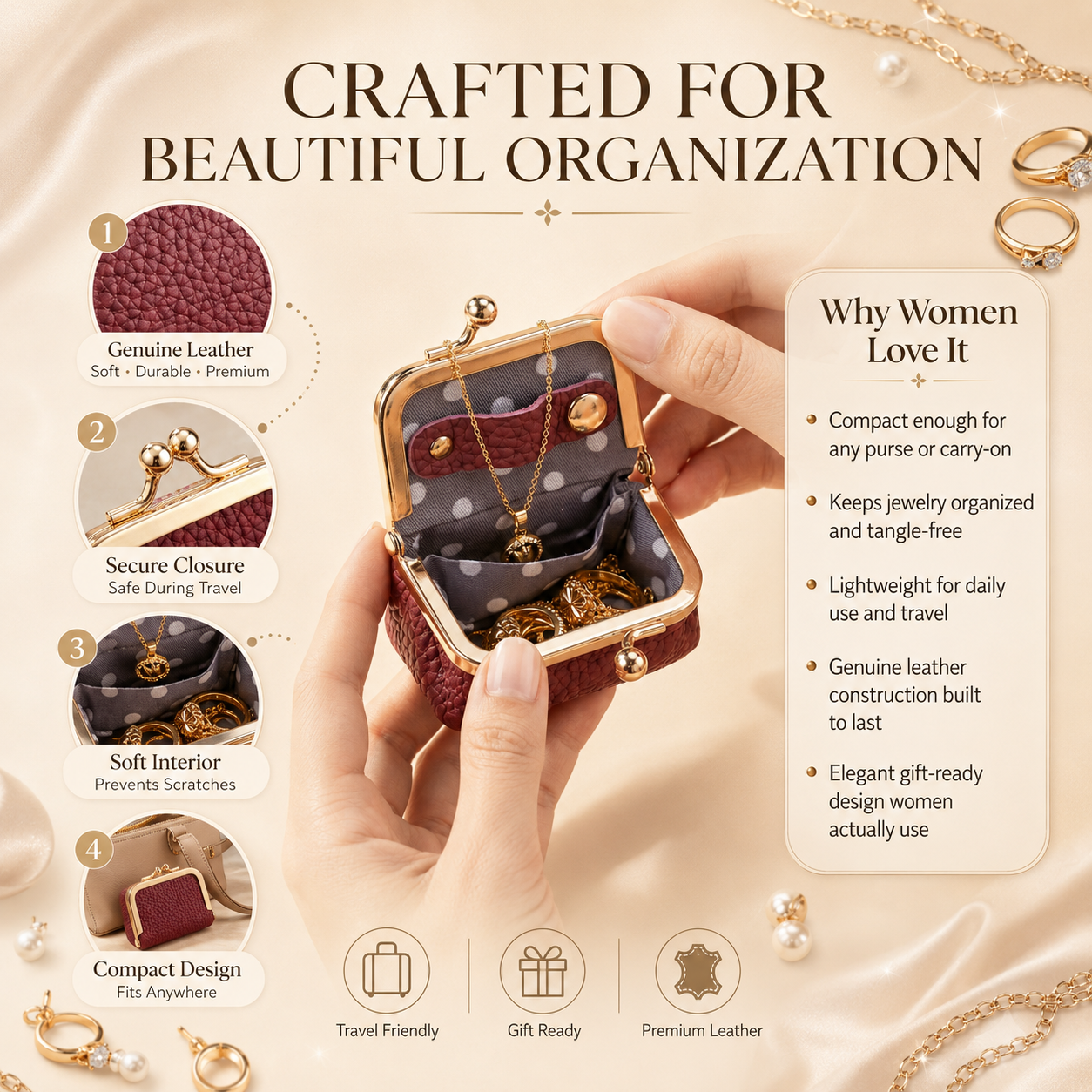 Everly Mini Leather Jewelry Case